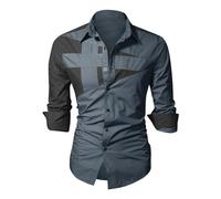 Cocila Formal Shirts for Men Personalized Fashion Lapel Button Up Long Sleeve Shirt Mens Short Multipack Cycling T Fancy Dress