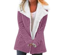 Cocila Friday Womens Coats Women Casaul Winter Fashionable Long Sleeve Solid Pocket Cardigan Button Top Sweater Knit Hooded Coat Blouse Plush Coat Vest Ladies Zip Up Fleece Jacket