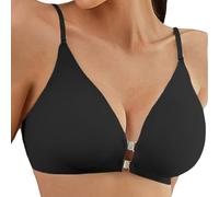 Cocila Front Closure Bras for Women with Metal and Wireless Racerback Bra Comfortable Bralette Maternity Strapless (Black, M) Fastening UK Post Surgery Padded Knickers Sets Jelly Push Up