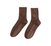 Cocila Grip Socks Soft Cute Breathable Women'S Pile Embroidery (Coffee, One Size) Womens Gifts Funky Welly Packs Of Women Ladies For Trainers Sock Thick Trainer 4-7 Christmas Thin Size 8 Wool