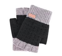 Cocila Half Finger Knit Warm Gloves With Thick Velvet For Both Men And Women (Black, One Size) Wool Mens Winter Globes Brown Fingerless Thermal Womens Golf Touchscreen Mittens Black White