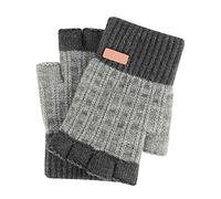 Cocila Half Finger Knit Warm Gloves With Thick Velvet For Both Men And Women (Grey, One Size) Silver Raynauds Thin Long White Ladies Dog Walking Black Costume Small Winter Sheepskin Uk Mens Xxl
