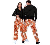 Cocila Halloween Men's Casual Pajama Pants with and Pockets Slack for Men (Orange, M) Track Suit Bottoms Camouflage Trousers Skinny Fit Work Mens Fleece Shorts Carpenter Jeans Slim Cargo Loose