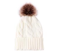 Cocila Hat Gloves Set Women Women's Warm with Fleece Thickened Hairball Women's Knitted Hat European and American Autumn and Winter Knitted Warm Hat Scarf Gloves Hat Women