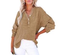 Cocila Heart Tops For Women Uk Plus Size Christmas Tops For Women Lady T Shirt Size 14 Ladies Sweatshirts Without Hood Skeleton T Shirt Women Lightening Deal of Day (Brown, XL)