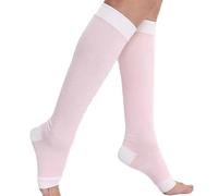 Cocila Hiking Socks Women'S Open Toe Graduated Compression Firm Pressure Quality Ladies Knee High Toeless Support Stockings Circulation Hose (Pk1, L) Soft Womens 4-7 Navy Ankle Thick Black