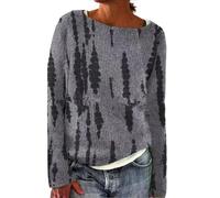 Cocila Jumpers for Women UK Fairisle Knitting Christmas Jumper 2025 Warm Jumper Winter Casual Soft Long Sleeve Fall Crew Neck Christmas Sweatshirts Ladies Knitted Tops Pullover Grey M