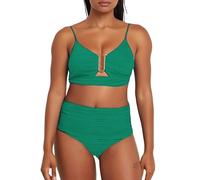 Cocila Ladies Bikini Sets 2 Piece Set U Wire Cutout Swimsuit High Waisted Textured Ruched 2026 Beach Swim Bathing Suits Tops for Women UK Underwire Black Wrap Skirt String Bikinis Blue Swimming