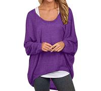 Cocila Ladies Lightweight Knit Jumper Womens Batwing Sleeve Pullover Tops Off Shoulder Loose Oversized Baggy Sweater Shirts Casual T Shirt Blouses Mens Slim Sweaters