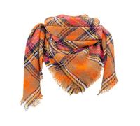 Cocila Ladies' Plaid New Thorn Square Scarf Satin Sleep (Orange, A) Red Pashmina Womens Clothing Accessories Women Gift Sets Gifts For Orange Uk Ladies Neck Scarves Women'S Birthday Black And