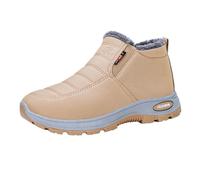 Cocila Ladies Pull On Faux Suede Ankle Boots Women's Winter Cotton Mom | Breathable Upper Cosy Lining Platform Sole Round Toe Roomy Area Flexible Cold Weather Smart Casual Wipe Clean Western Style