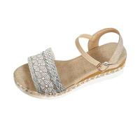 Cocila Ladies Sandals Women'S Platform Buckle Ankle Strap Espadrille Open Toe Siz Grey, 5.5 Uk Arch Support Shoes Tan Leather For Women Silver Size 4 Indian Black Swollen Feet Chunky Greek