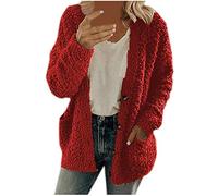 Cocila Ladies Sweatshirts without Hood Women Casual Plus Size Plush Sweater Pockets Outerwear Buttons Cardigan Coat Wool Jacket Women