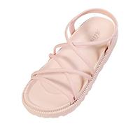 Cocila Ladies Wide Fit Sandals Women'S New Roman Thick Bottom Beach Flat Pink, 5 Bunion Friendly Polka Dot Shoes Black Wedge For Women With Rhinestones Womens Comfortable Post Silver Heels