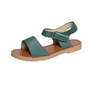 Cocila Ladies Wide Fit Sandals Women'S Two Strap Sandal Flat With Adjustable Ankle And Cushioned Insole Green, 6 Size 5 Elasticated Women Foot For Pink Wedges Cream Wedge & Slides 6 Wedding