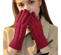 Cocila Ladies' Winter Double Layer Fleece Lined Thickened Warm Cold Proof Outdoor Wool Touchscreen Gloves Mittens Toddler Thermal For Men Mens Clothes Grip Heated Fingerless Women Rowing Black