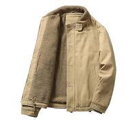 Cocila Lamb's Wool Short Jacket Men's Winter Thickened Collar Padded Workwear Pilot Cotton Clothing Lambswool Senior Fi