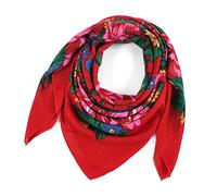 Cocila Large Silk Scarf - Fashion Women's Printing Warm Shawl, Bohemian Ethnic Tie Tassel Design, Yellow Chiffon Fabric, Trouble Wear Tartan Style