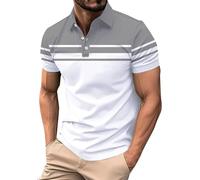 Cocila Light Blue Dress Shirt Mens Stripes Print Summer Short Sleeve (Grey, XL) Sleeveless Black T Long Men Men's Printed Shirts Polo White Top Golf Clothes for UK Muscle Vest Callaway Tops Gym