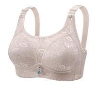 Cocila Lightning Deals High Support Bras for Women Adjustable Strap Full Coverage Up Soft Comfortable No Underwire Wireless Bras Solid Color Sleepwear Womens Fashion Mesh Be Black of Friday Bargins