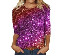 Cocila Lightning Deals of The Day Prime Linen Tops for Women Three Quarter Sleeve T Shirts Striped T Shirts for Women UK Ladies Green T Shirt Blue Long Sleeve Crop Top Warehouse Deals Clearance