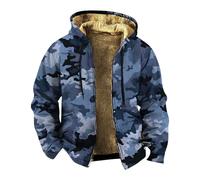 Cocila Lightning Deals Of The Day Prime Mens Jacket Casual Fashion Outwear Loose 3D Printed Full Zipper Hoodie Camouflage Heated Jacket Sweatshirt Plus Fleece Hoodie Warm Coat Hooded Sale Clearance