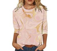 Cocila Lightning Deals Today Heart Tops for Women UK Three Quarter Sleeve Tshirt Hawaiian Shirt Oversized Tshirt Women Spring Clothes Y2K Mens Gift Sets Sale Clearance