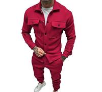 Cocila Limited Time Deals Men's Fall Breathable Wrinkle Two Breathable Suit Roll Sleeve Shirt Pants Set Tuxedo Skin Suit 90S Hip Hop Fancy Dress Tracksuit Hoodie Gym Clot Black of Friday Sale Deals