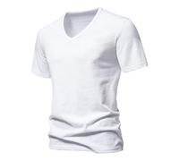 Cocila Limited Time Deals Men's Fashion Spring and Summer Casual Short Sleeved V Neck Solid Color T Shirt Tops Men's T Shirt Men Mens Smart Short Sleeved Shirts Me Today Black of Friday