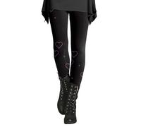 Cocila Limited Time Deals Women's Valentines Day Tights with Hearts Red Heart Sexy Leggings Skinny Pant Patterned Red Heart Sporty Sweet Heart Cotton Print Leggings for Women Black of Friday Deals