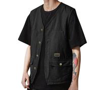 Cocila Long Sleeve Top Men Vest Sleeveless Outside Wear Folded Jacket Mens Black Shirt 16.5 Inch Grandad Plain Tank Tops Slim Fit Polo