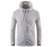 Cocila Male Spring and Summer Ice Silk Thin Long Sleeved Zipper Hooded Solid Color Jacket with Shoe Lacing Green Bomber Fur Coat Hood Faux Leather Men