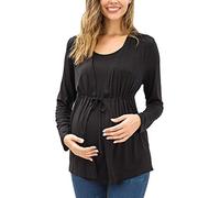 Cocila Maternity Nursing Sweatshirt Women's Merry Christmas Long Sleeves T-Shirts Tops Winter Pregnant Blouses Clothes Black