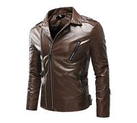 Cocila Men Casual Coat Sports Pocket Zipper Baseball Clothes Flying Jacket Winter Coats for Mens Tall (Brown, XL) Jackets and Wool Parka Smart Military Men's UK Trench Duffle Long Black