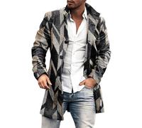 Cocila Men Plus Size Winter Coat Lapel Collar Long Sleeve Padded Leather Jacket Vintage Thicken Sheepskin Industrial Jackets for Purple Tailcoat Costume
