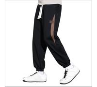 Cocila Men Spring and Summer Pant Casual All Solid Color Painting Cotton Linen Loose Plus Size Trouser Fashion Beach Pockets Mens Christmas Pants (Black, XXL) Hunting Trousers Yoga Camouflage