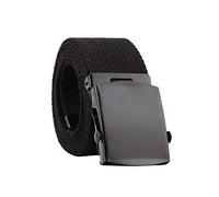 Cocila Men Women Military Tactical Ratchet Automatic Sliding Buckle Fashion Nylon Canvas Braided Trouser Belt(Black)