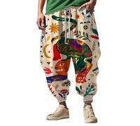 Cocila Men's Autumn Fun Print Fashion Street Feel Casual Sweatpants House Bedroom (Purple, XXXXL) Work Cargos Gym Pants Men Tracksuit Trousers Mens Charcoal Yoga Male Linen White Trouser Cargo