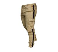Cocila Men's Autumn Stitching Solid Color Casual Sports Loose Straight Leg Cargo Pants Fuzzy House (Khaki, M) Green Combat Trousers Men Fleece Shorts for UK Mens Cuffed Gym Cuff Multipack