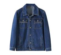 Cocila Men'S Autumn Winter Casual Long Sleeve Turn Down Collar Solid Denim Jacket Coat Rain Men (Blue, L) Lumberjack Mens Wool Short Military Faux Fur Coats Superdry Trench For Black Parade