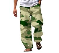 Cocila Men's Camouflage Pants Spring 3D Printed Beach Elastic Waistband Daily Holiday Streetwear Little House Big (Camouflage, S) Cargos Mens Black Work Trousers Elasticated for Men Brown Jeans