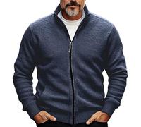 Cocila Men's Cardigan Sweater Zip Chunky Ribbed Knit Cropped Pocket Knitted Color Block Stand Collar Warm Ups Modern Contemporary Casual Daily Wear Working Jacket for Men