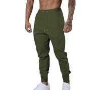 Cocila Men's Casual and Fashionable Solid Color Sports Fitness Leggings Loose Pants (Green, M) Army Surplus Trousers Work Slim Fit Trouser Adaptive Clothing for Disabled Men Skinny Mens Baggy