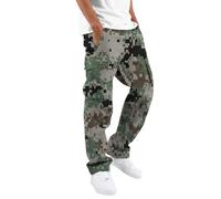 Cocila Men's Casual Camouflage Print Cargo Pants Elastic Waist Tapered with Pockets Plush (Khaki, S) Jeans Baggy Tracksuit Bottoms Men Mens Trousers Black Slim Fit Work Joggers Zip for UK Army