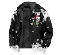 Cocila Men'S Casual Fashion Loose 3D Christmas Print Zipper Hoodie Plus Fleece Pullover Warm Hoodies For Men Uk White Sweatshirt Junmers Xxl Gray Sweat Tops Green Long Sleeve Top Printed Mens