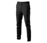 Cocila Men's Casual Pants Breathable Youth Business Versatile with Thick Cotton (Black, XXXL) Cargo Jeans Elasticated Waist for Men Hunting Trousers Mens Chinos Black Winter Combat Hiking Suit