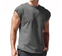 Cocila Mens Casual Shirts Comfy T Shirt Tops Slim Fashion Summer Round Neck Short Sleeve Solid Color Oversized Pullover for Work Vintage Tunic Men