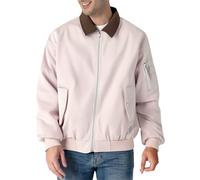 Cocila Men's Coat Spring Summer American High Street Short Casual Jacket Long Sleeved Top Big and Tall Coats for Men (Pink, M) Lumberjack Mens Overcoat Trench Faux Fur Winter Superdry Parkas