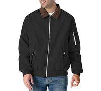 Cocila Men's Coat Spring Summer American High Street Short Casual Jacket Long Sleeved Top Big and Tall Coats for Men (Black, M) Mens Jackets Smart Black Trench Winter Parka Waterproof Faux Fur