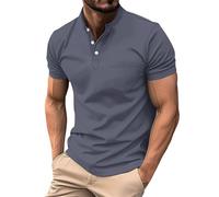 Cocila Mens Dress Shirts Summer Casual Short Sleeved Buttons Lapel Tops Solid Color Soft Work T Shirt Patterned Country Western
